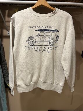 Vintage Classic Jersey Shore Crewneck Sweatshirt - Light Beige